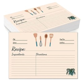 Ginobili Recipe Cards Set 4X6Inches of 100 Double Sided Thick Cardstock Blank Recipe Cards Set for Mom, Sister, Daughter, Friend