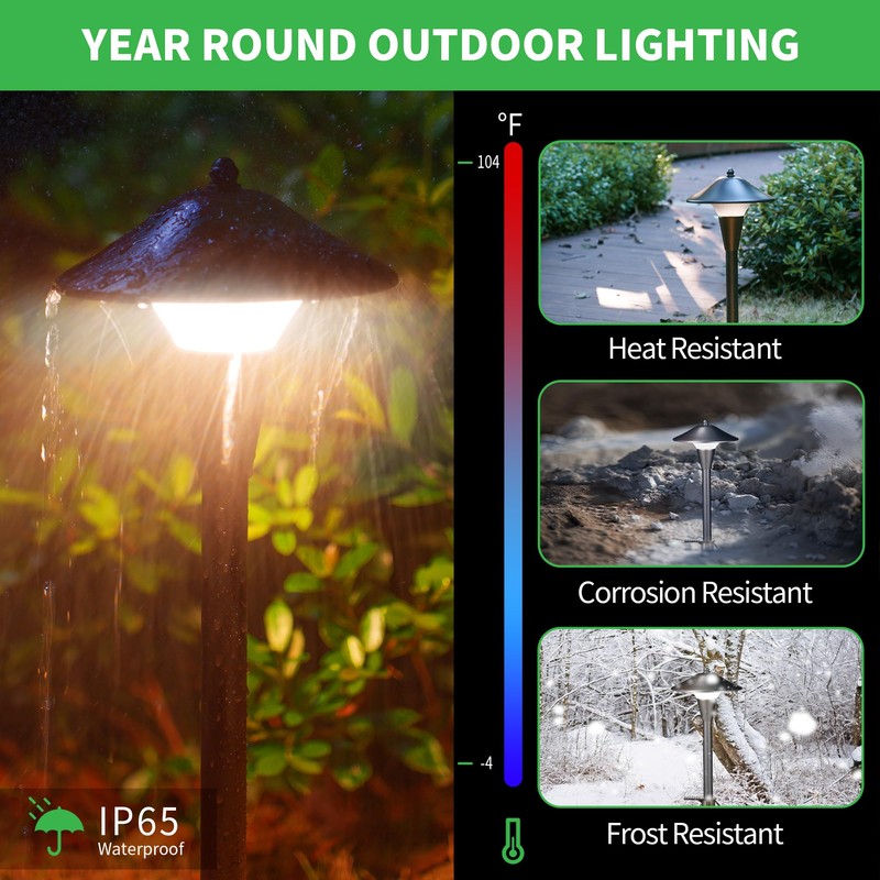 Varmtalys Low Voltage Pathway Lights - 2700K/3000K/3500K/4000K/5000K Selectable Landscape Sidewalk