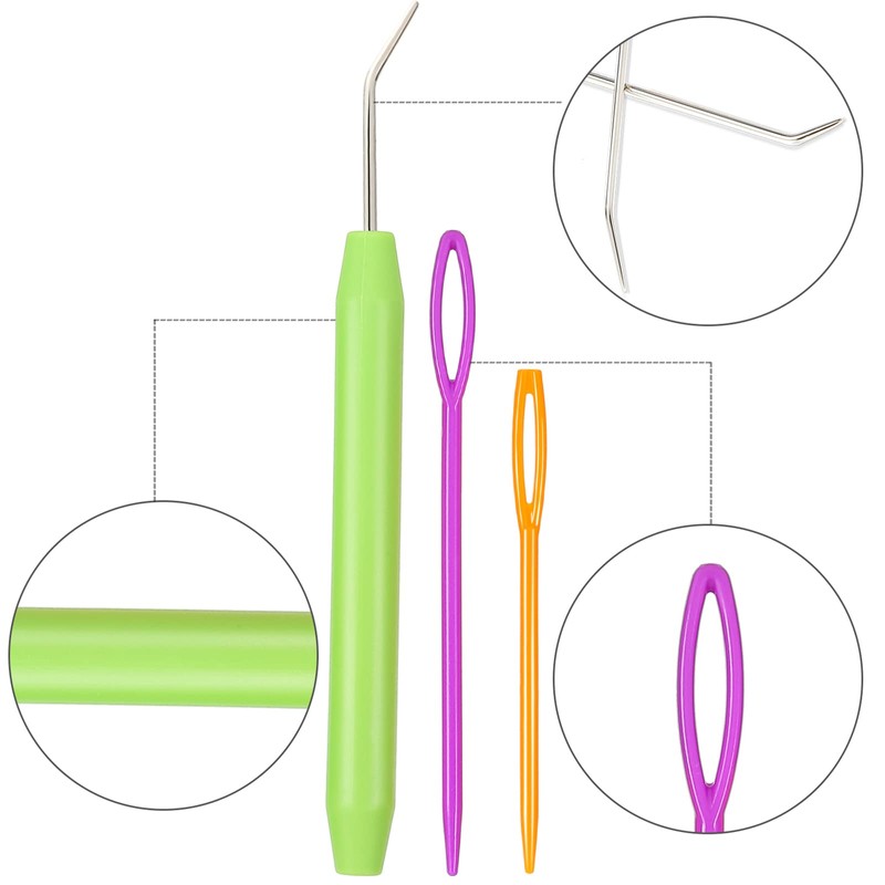 WILLBOND Knitting Machine Hooks Crochet Hook with Practical Rubber Handles