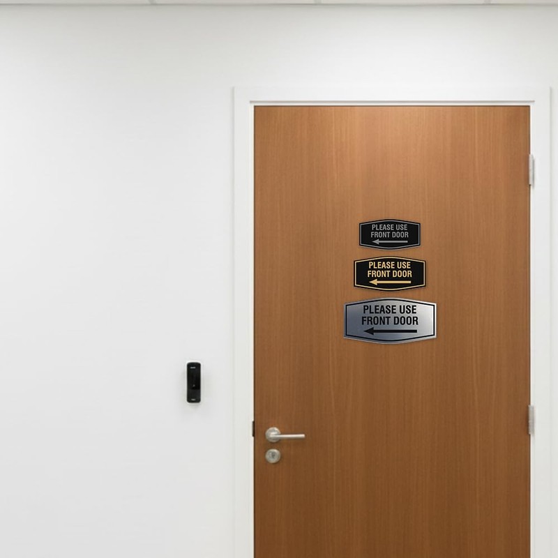 Fancy Please use front door left arrow Sign | Wall