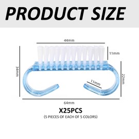 25pcs Nail Brushes Manicure Tools Nail Cleaning Tools Plastic Cleaning Brushes Nail Care Accessories