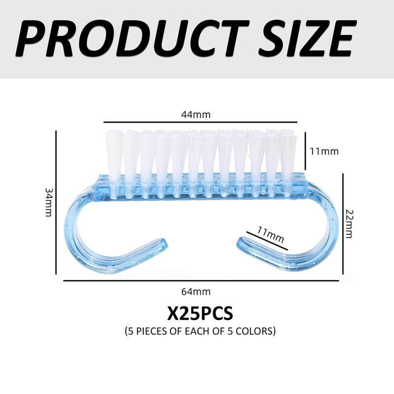 25pcs Nail Brushes Manicure Tools Nail Cleaning Tools Plastic Cleaning