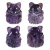 mookaitedecor Pack of 2 Amethyst Crystal Nine Tailed Fox Figurine,
