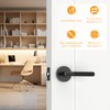 Amerdeco 1 Pack Matte Black Passage Door Handles,Heavy Duty Non-Locking