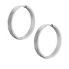 Fossil Women's Harlow Linear Texture Stainless Steel Hoop Earrings, Color: