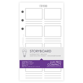 LUX PRO COMPACT: Storyboard – LUX Productivity Refill Pack - Planner Page Inserts - Compatible with the LUX PRO COMPACT 6-Ring Binder Organizer