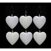 6pc Large Glitter & Matte Heart Baubles - Great Christmas