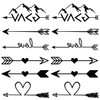 Oottati 2 Sheets Small Tiny Temporary Tattoo Stickers Arrow Heart