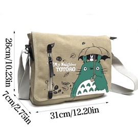 Driflo My Neighbor Totoro Crossbody Bag, My Neighbor Totoro Shoulder Bag, Canvas B-ag Men's, Messenger Bags, Large Capacity Crossbody B-ag Cartoon Bags Gifts for Kids Fans
