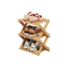 YYW Bamboo Shoe Rack for Entryway, Free Standing Shoe Racks Shelf Closet, Widen Foldable Vertical Shoe Storage Organizer for Living Room