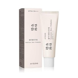 Relief Sun - Protector solar orgánico SPF50, Probióticos de arroz solar para alivio SPF50+, protector solar coreano PA++++ para todo tipo de piel y defensa UV, protección nutritiva de la piel, cuidado hidratante de la piel, 1.7 fl oz/1.7 fl oz
