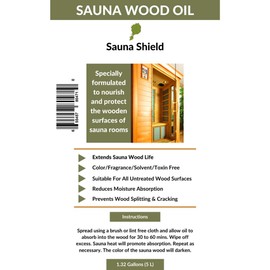 Sauna Shield Sauna Shield Sauna Wood Oil (1.32 Gallons) - Protects & Nourishes Sauna Wood