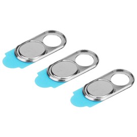 ASHATA 3pcs Metallkameraobjektiv-Kappe, Ultra dünner Kamera-Privatleben-Schutz-Abdeckungs-Webcam-Abdeckungs-Blocker-Schieber für Smartphone-Tablette-Tischplattenlaptop(Silber-)