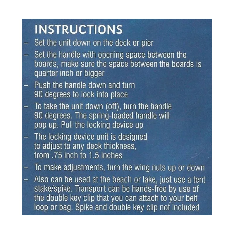 Fishing Pole Holder Fish from Deck or Pier MADE IN