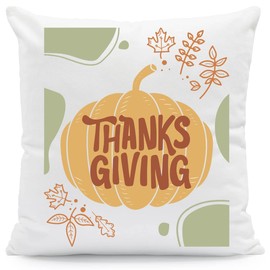 GRAVURZEILE Cushion with Saying - Thanksgiving - Autumn Design - Decorative Decoration - Gifts for Friends for Autumn - Gift for Him and Her - Size with Filling