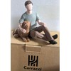 Carracci Man with Dog Figurines Statues, Boy and Dog Friendship