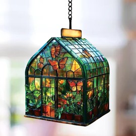 Greenhouse Acrylic Suncatcher Ornament Window Hanging Garden Decor Gift for Plant Mom Plant Lover Gardening Gift