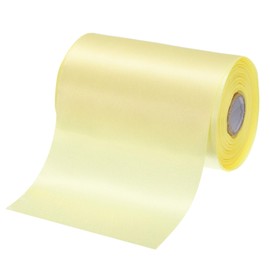 uxcell 4 Inches x 24 Yards Light Yellow Satin Ribbon Solid Large Ribbon for Cutting Ceremony Kit Chair Sash Table Hair Bow Sewing Craft Gift Wrapping Wedding Party Decoration Polyester