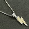 Lightning Bolt Pendant Necklace Hip Hop Inspired Jewelry for Men