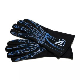 Velocita 112 Safety Driving Gloves Racing 2 Layer Skeleton SFI 5 Blue XX-Small