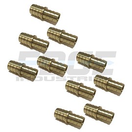 EDGE INDUSTRIAL 3/4" X 5/8" Hose ID Brass Barb Reducer SPLICER Fitting Fuel/AIR/Water/Oil/Gas/WOG (Qty 10)