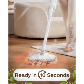 LABIGO 10-in-1 Steam Mop with Detachable Handheld Steamer, 350ml Tank, 10s Heat-Up, 248°F Steam Cleaner, 3-Level Control and Swivel Head for Floors, Carpets, Tiles, BBQ grill and Multi-Surface