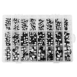 Condensador Electrolítico 400 Piezas 24 Valores SMD Condensador Electrolítico de Aluminio Kit Surtido 1uF - 1000uF