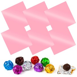 Aluminum Foil Candy Wrappers - Chocolate Wrapping Paper 300pcs Wrapper Homemade Chocolate Bar DIY Packaging for Party Wedding Birthday Valentine Christmas Accessories Square 4Inch Pink