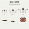 CAROTE 10pcs Stainless Steel Cookware Set with Detachable Handle, Pots