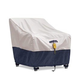 Vailge High Back Patio Chair Cover,100% Waterproof Veranda Chair Covers,600D Heavy Duty High-Back Chair Outdoor Patio Furniture Cover (Beige-Printed, 1 Pack)