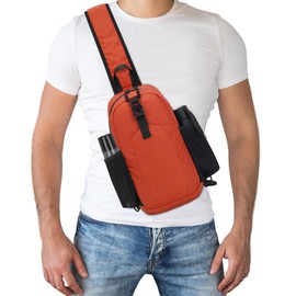 Peicees Crossbody Sling Backpack Sling Bag Travel Hiking Chest Bag Daypack, Orange