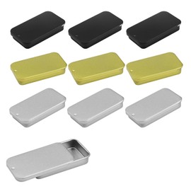 DEANKEJI Small Metal Tin, Pack of 9 Storage Boxes with Lid, Small, Mini Storage Box, Lightweight, Robust, Easy to Carry, Suitable for Storing Small