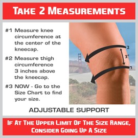 TechWare Pro Knee Brace Support - Relieves ACL, LCL, MCL, Meniscus Tear, Arthritis, Tendonitis Pain. Open Patella Dual Stabilizers Non Slip Comfort Neoprene. Adjustable Bi-Directional Straps - Large