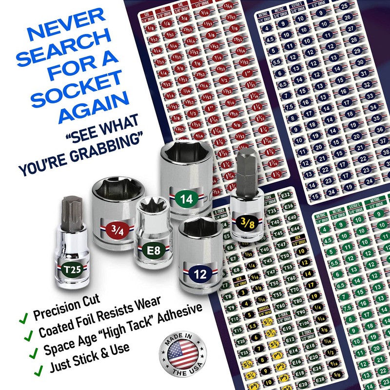 NEW! Ultimate Chrome Socket Label Set