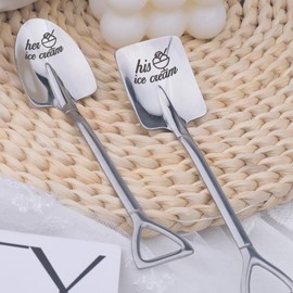 Girlfriend Boyfriend Gifts for Couples Christmas Birthday Gift for Husband Wife Wedding Gift for Fiance Fiancee Engagement Gifts for Ice Cream Lovers Gift for His and Hers Gifts for Couple Spoon 2pcs