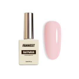FANNEST Crystal Pink Gel Polish 15ml Translucent Pink, Soak Off Pastel Summer U V Nail Polish Buildable Clear Nude for Natural Nails DIY Manicure & Nail Art