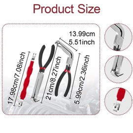 Electrical Disconnect Pliers Set for Automotive Wiring - 3Piece Quick Release Connector Removal Tool Compatible with Car Electrical Systems & Push Tab Style Plugs (Black)