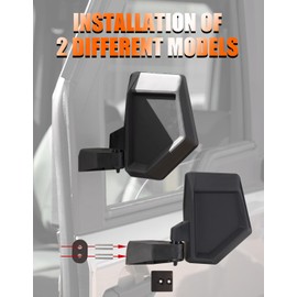 AUPOWER Side Mirrors for Polaris Ranger 1000 XP Accessories 2018-2025, Door Mounted Side View Mirrors for Polaris Ranger XP 1000/ Ranger 1000 Crew Mid-Size 570 SP Pro XD Full-Size(2PCS, 2889241)