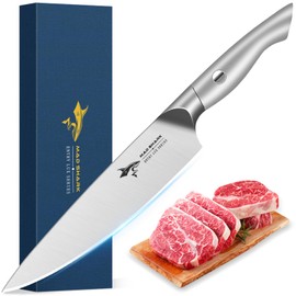 MAD SHARK Premium Chef Knife 8 Inch, High-end Professional Best Sharp Kitchen Knife, German Stainless Steel, Chefs Knife, Chef's Knives, Chopping Vegetable and Meat Knife, Cutting Knives - Silver