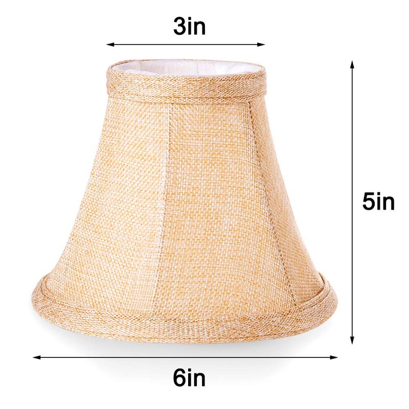 Wellmet Small Lamp Shade,ONLY for Candle Bulbs,Clip-on Drum Lamp Shades,Set
