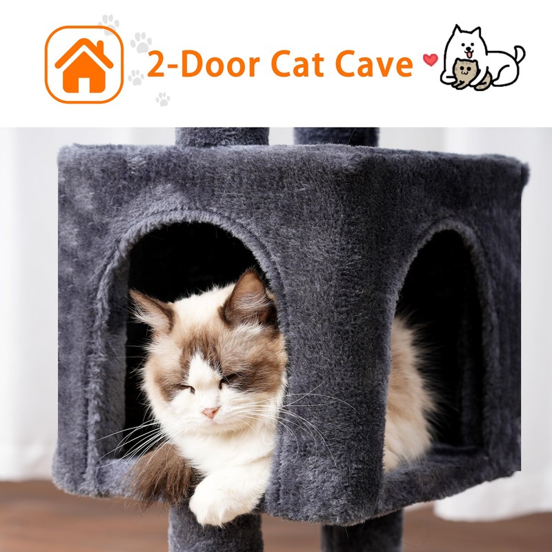 Heybly Cat Tree, 39.4 Inches Tower Condo with Scratching Post,