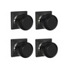 Haidms 4 Pack Black Dummy Door Knob Closet Door Knobs,