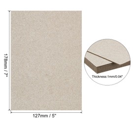 PATIKIL 7x5x0.04" Chipboard Sheets, 10Pcs Thick Book Board Binders Board Sturdy Bookbinding Supplies for Book Binding Cover, Gray