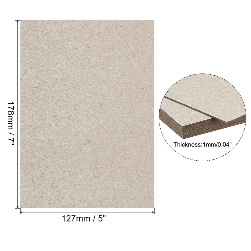 PATIKIL 7x5x0.04" Chipboard Sheets, 10Pcs Thick Book Board Binders Board