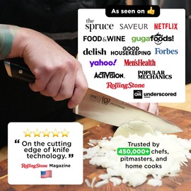 DALSTRONG Chef Knife - 8 inch Blade - Gladiator Series ELITE - Forged HC German Steel Chef's Knife - Razor Sharp Kitchen Knife - Professional Full Tang Knife - Black G10 Handle - Sheath -NSF Certified