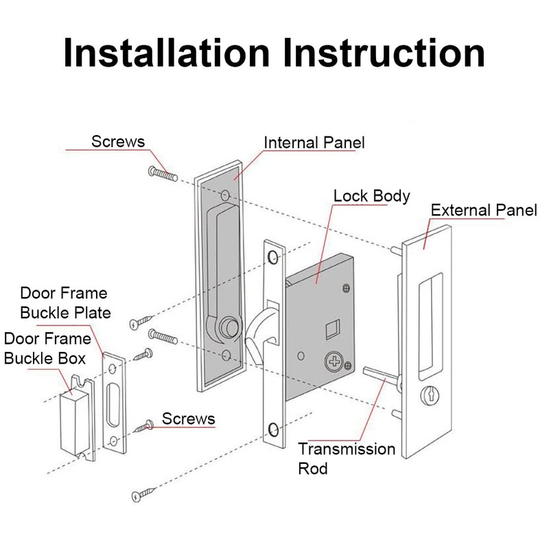 Hoconnie Handle for Door Lock Door Handle Sets Pocket Door
