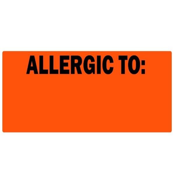 LabelValue.com | Allergic to: Medical Labels Orange 2"x1" 500 Label