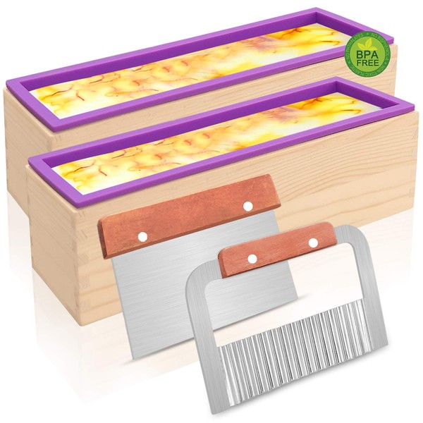Silicone Soap Mold - 2Pcs Flexible Rectangular Loaf Mold Comes