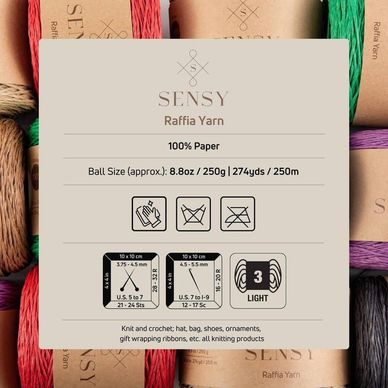 Sensy Premium 274 Yards Raffia Yarn (Purple)