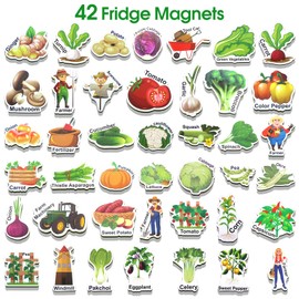 Meafeng 42 Pieces Children's Magnets for Magnetic Board, Fridge Magnets Children, Fridge Magnets Set, Magnets Children's Toy, Educational Games from 3 Years (Farms)